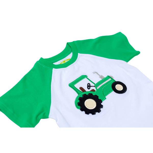 Applique Tractor Boy's Short Set - 52S23
