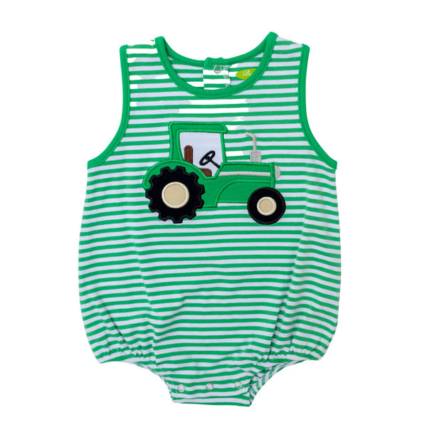 Applique Tractor Boy's Romper