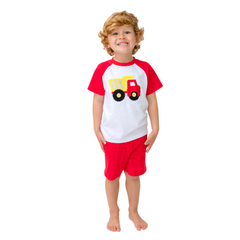 Applique Dump Truck Boy's Short Set - 54S23