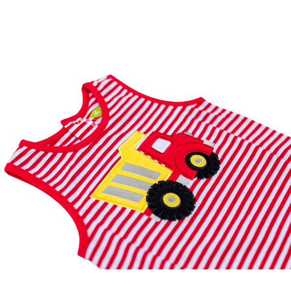 Dump Truck Applique Baby Outfit