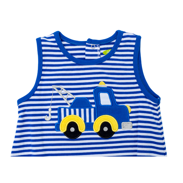 Applique Tow Truck Boy's Romper - 57S23