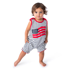 Applique American Flag Girl's Bubble - 59S23