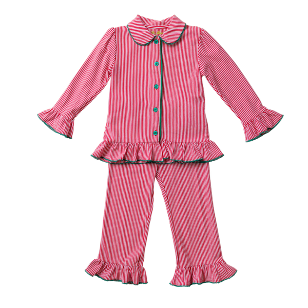 Girl's Button Up Christmas Loungewear
