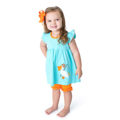 Applique Pelican Girl's Short Set - 34S23