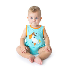 Applique Pelican Baby Boy Romper - 36S23