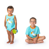 Applique Pelican Boys Short Set and Boys Rom per